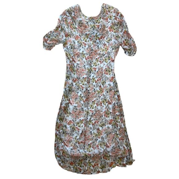 L'AGENCE Orange Fall Floral Print Knee-Length Midi Dress - Picture 8 of 16
